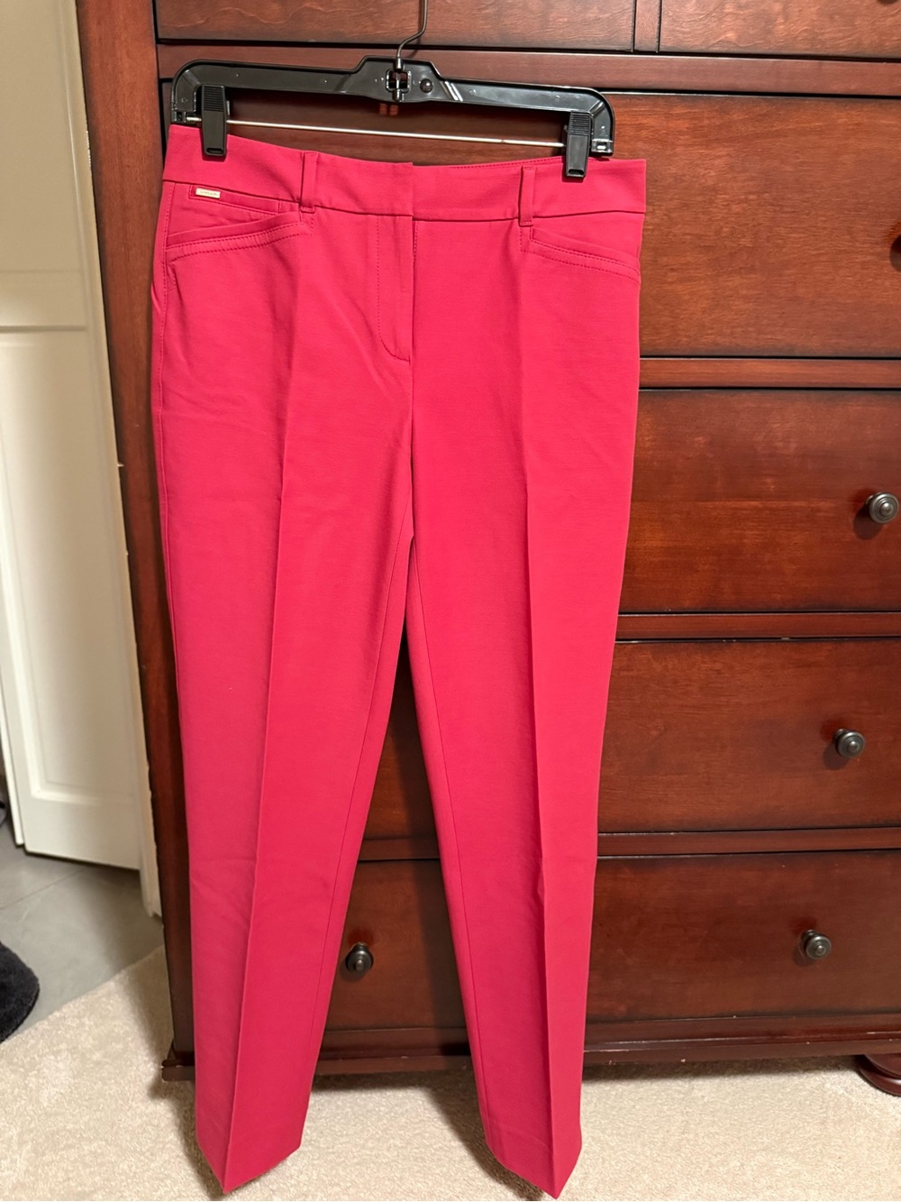 Women’s Red Straight-Leg Ponte Pants
